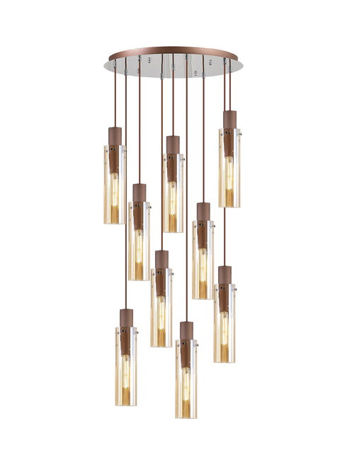Brooks Slim Round Pendant 9 Light